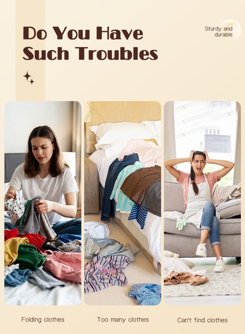 خزانة ملابس أطفال قابلة للتكديس، خزانة ملابس أطفال محمولة قابلة للطي مزودة بعجلات، خزانة تخزين كبيرة السعة مصنوعة من مادة البولي بروبيلين لغرفة النوم - Image 5